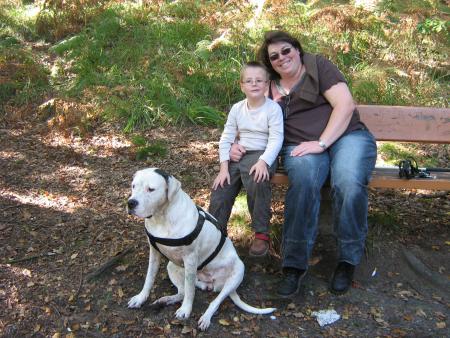 Sandra, Florian,1 des  petits- fils, et Voxane