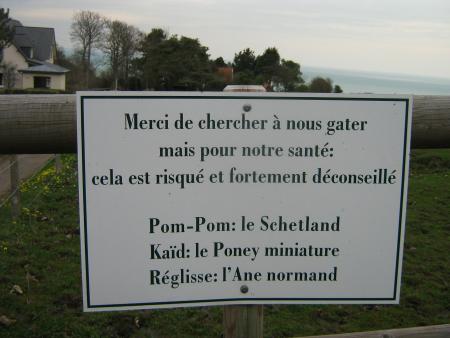 on m'a lu la pancarte et nous l'avons trouvée sympa.