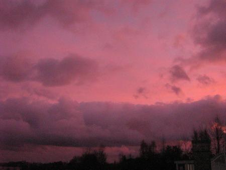 hier au soir, coucher du soleil avec le début de la tempête